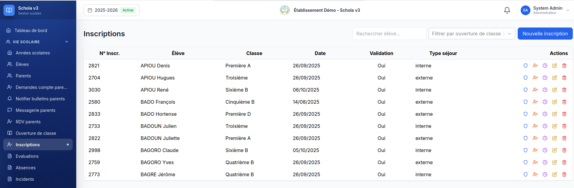 Inscriptions